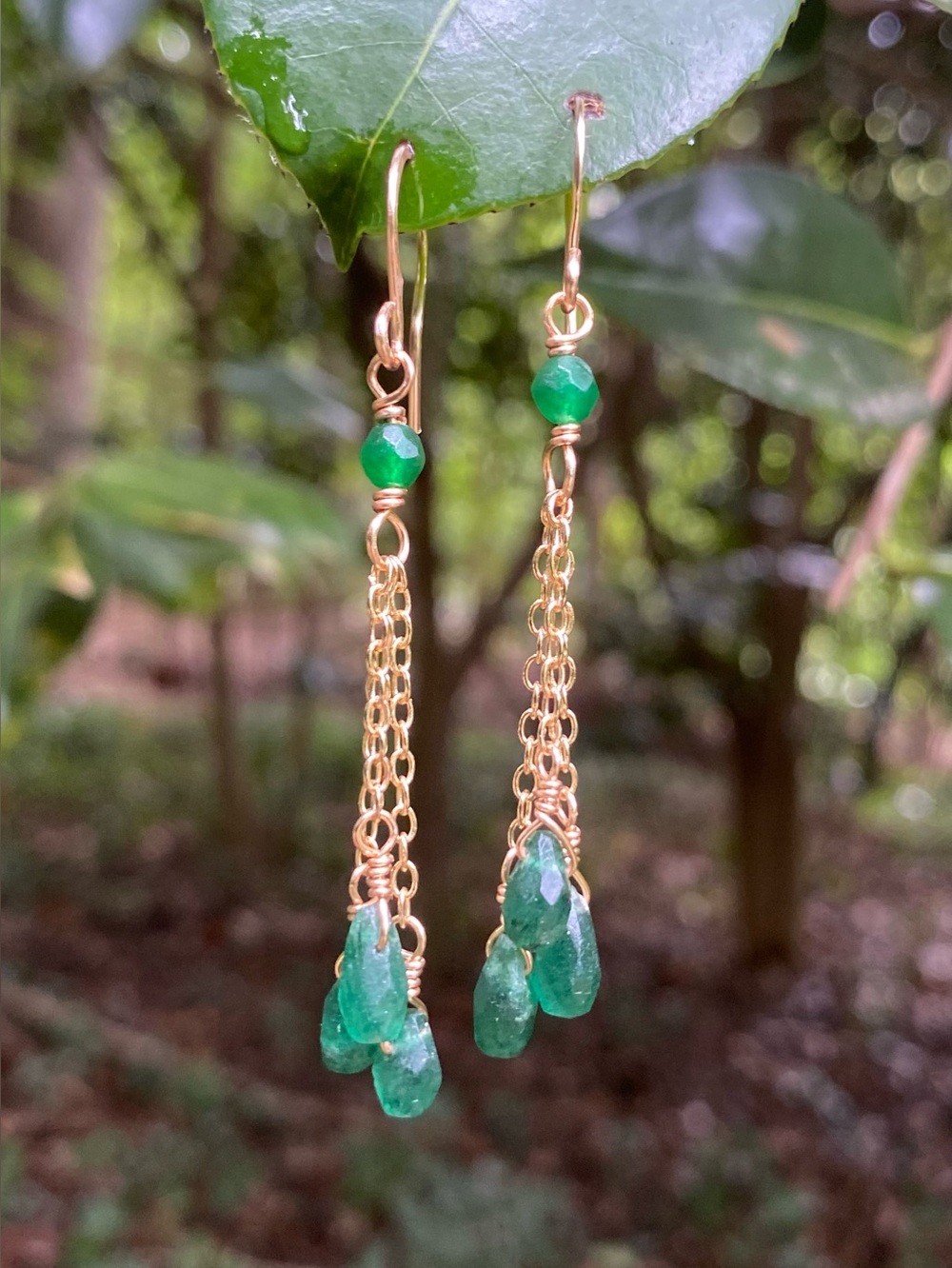 Green Onyx Dangle Earrings